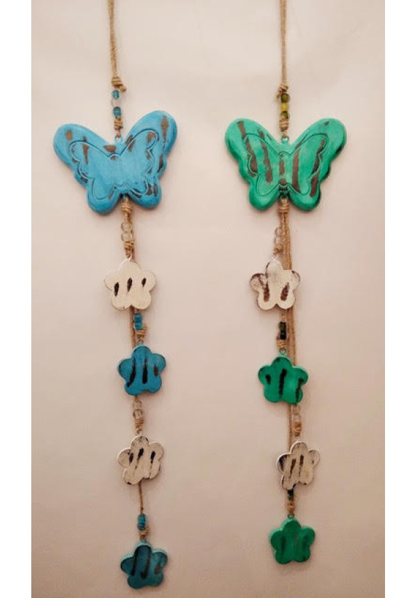Tira Mariposa con Margarita Madera 75 x15cm