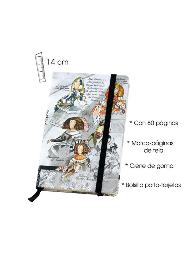 Libreta retro con elástico 14x9cm, Meninas 