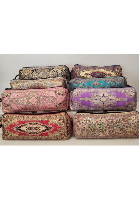 Estuche portalapiz  bordado dorado 18cm 