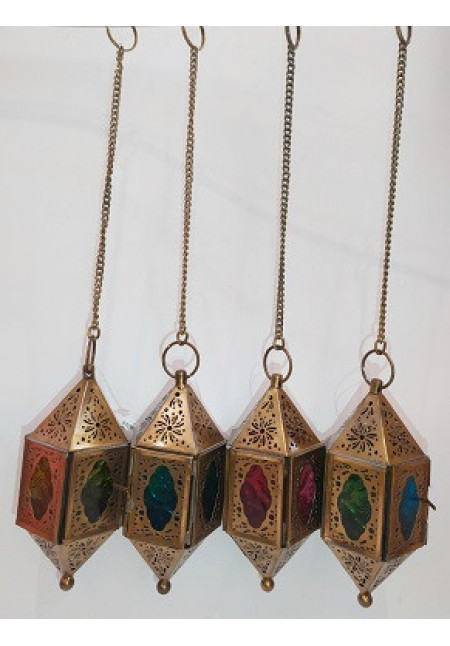 Candil Ransa de Colgar  Metal y Cristal Hecho a Mano  15cm