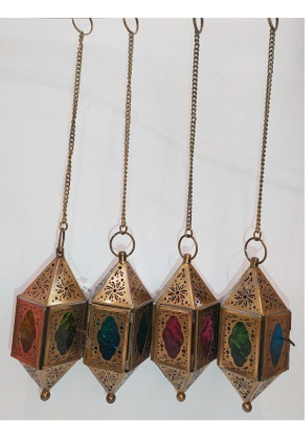 Candil Ransa de Colgar  Metal y Cristal Hecho a Mano  15cm