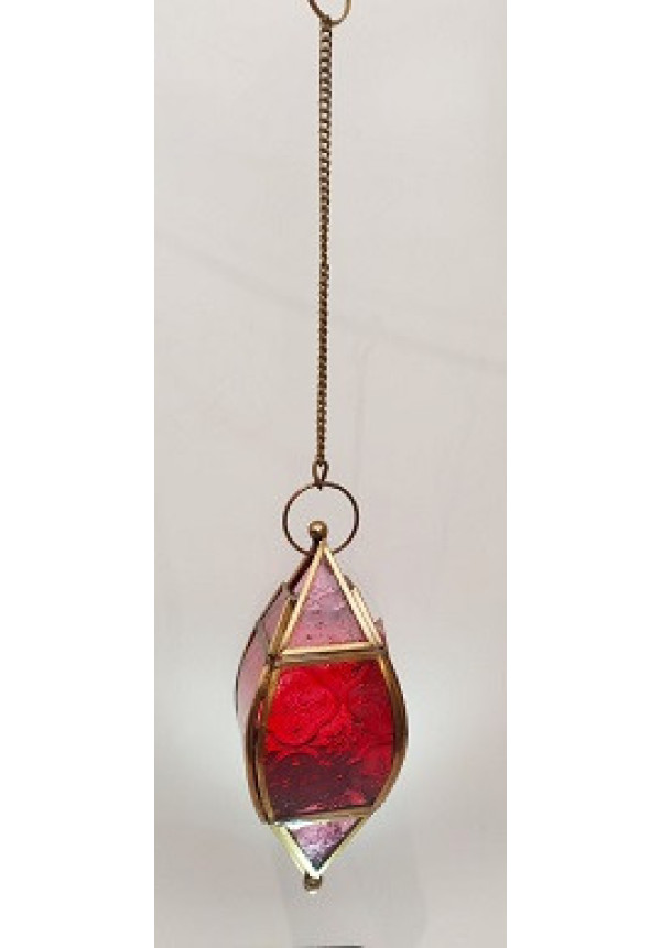 Candil Gabat Colgar de metal y cristal hecho a mano de 18cm