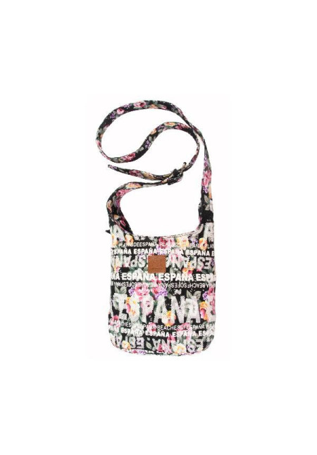 Bolso Saco pequeño España flores negro