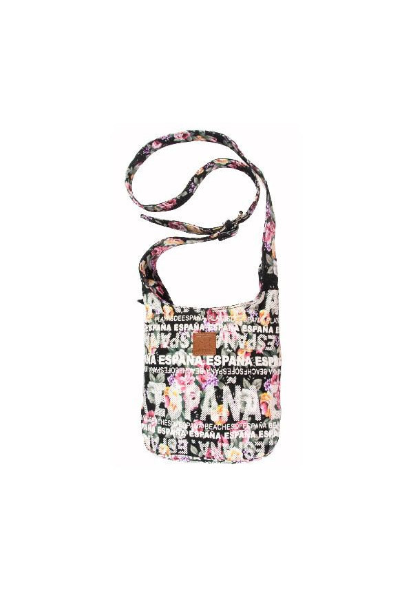 Bolso Saco pequeño España flores negro