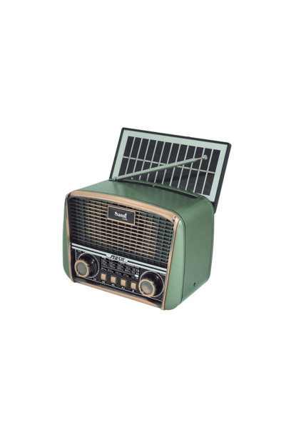 RADIO SOLAR VINTAGE DIAL ANALÓGICO VERDE BT/AM/FM/