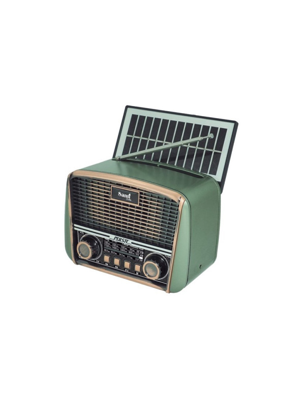 RADIO SOLAR VINTAGE DIAL ANALÓGICO VERDE BT/AM/FM/
