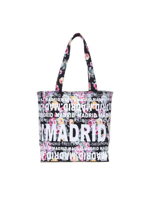 Bolso 25x25 Madrid flores negro