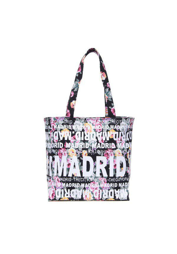 Bolso 25x25 Madrid flores negro