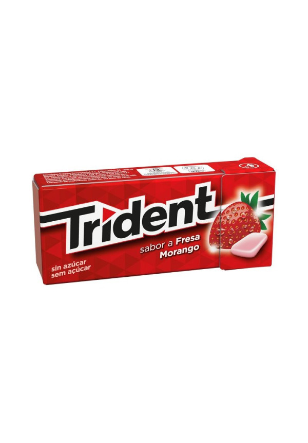 Trident Fresh Gragea Fresa- Chicles sin Azúcar con Sabor a Fresa - 14 g