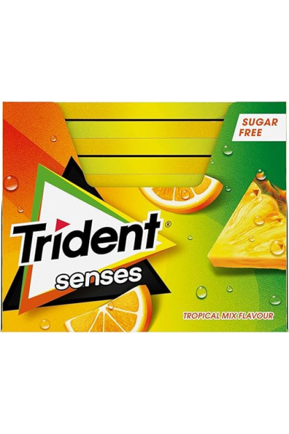 Trident Senses Tropical- Chicles sin Azúcar con Sabor Tropical 