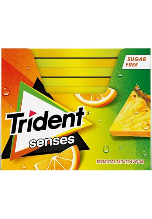 Trident Senses Tropical- Chicles sin Azúcar con Sabor Tropical 