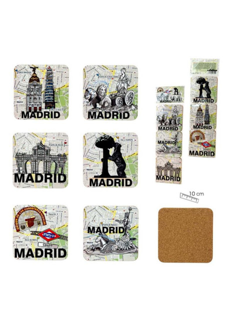 Set de 6 posavasos de Recuerdo de Madrid