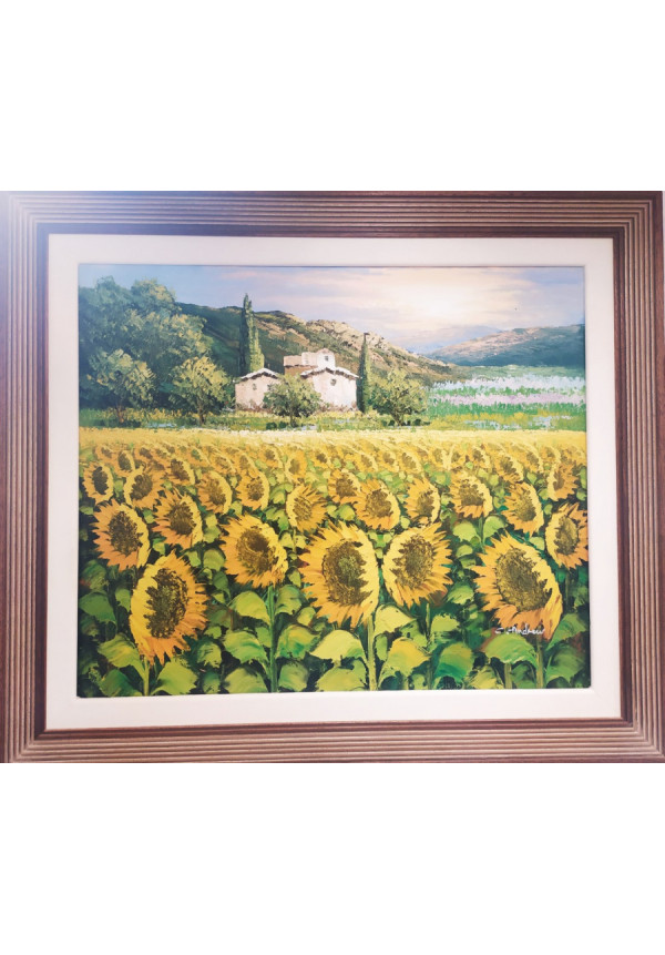 Cuadro en lienzo pintado a mano ¨Girasoles ¨
