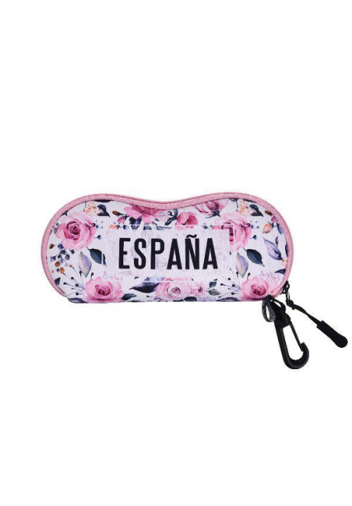 Estuche neopreno para gafas España rosas-blanco