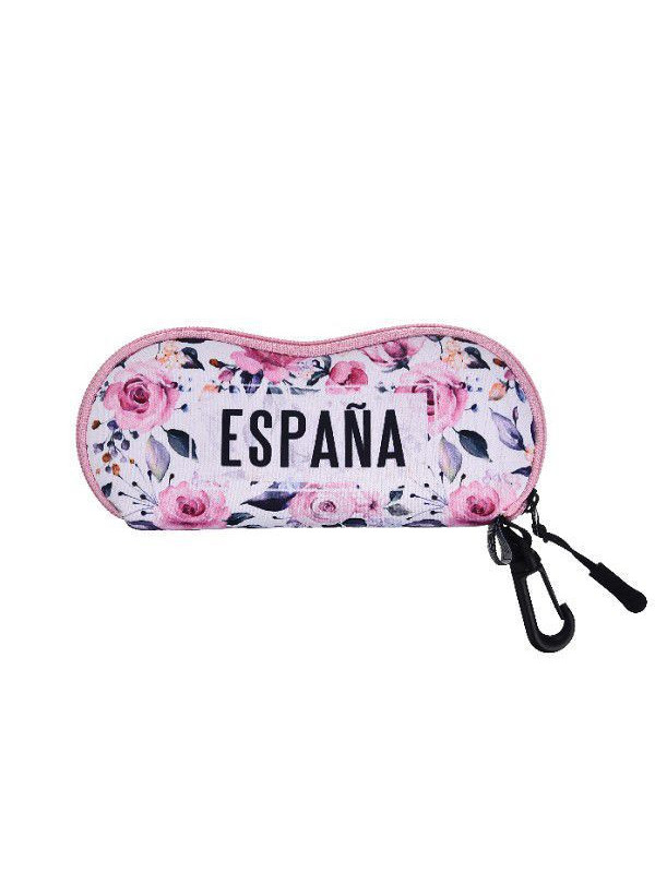 Estuche neopreno para gafas España rosas-blanco