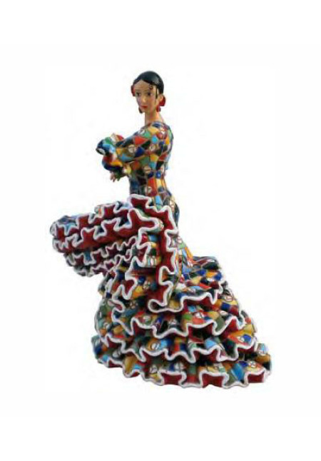 Figura Bailaora vestido mosaico 20cm. Figura de Barcino Figura Bailaora vestido mosaico 20cm. Figura de Barcino