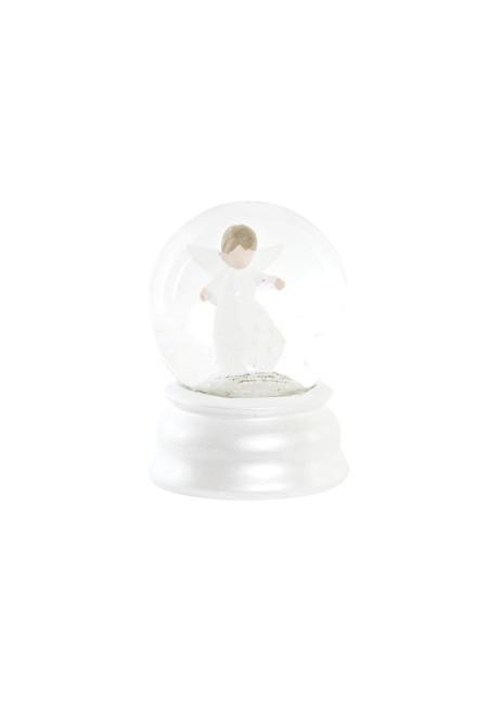 BOLA DECORACION RESINA LED 8X8X10,5 ANGEL BLANCO	
