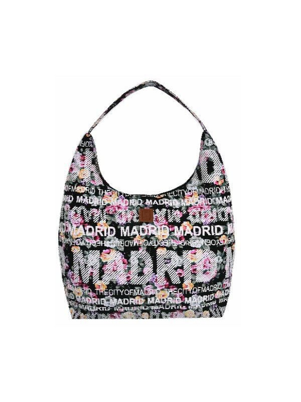 Bolsa Góndola Madrid flores negro