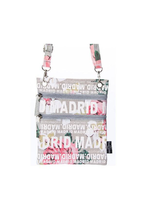 Bolso Pasaporte Asa Madrid flores beige