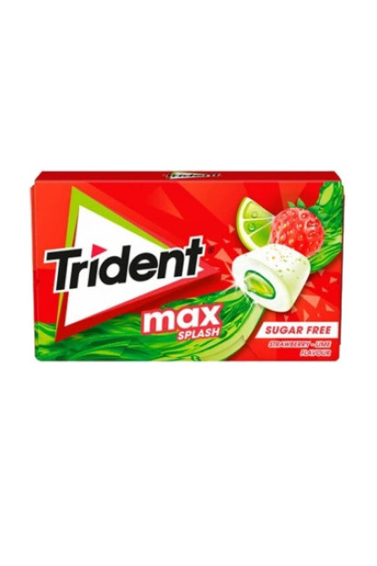 Trident Max Splash Fresa y Lima - Chicles sin Azúcar con Sabor a Fresa y Lima