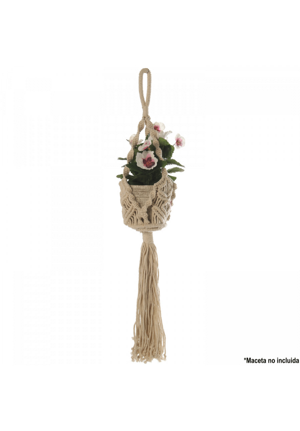 Macetero Colgante Macramé Crudo 72cm (maceta No Incluida)