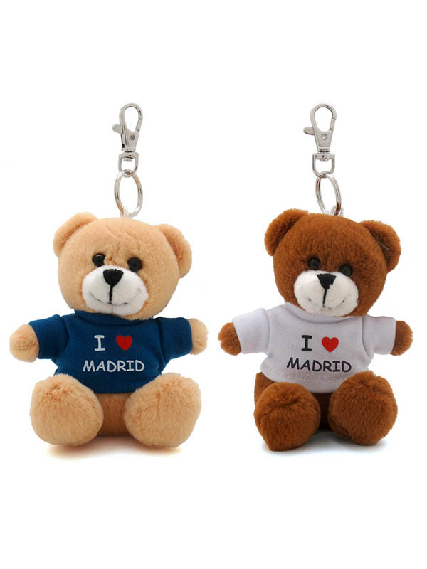 LLAVERO PELUCHE OSO CON CAMISETA MADRID BLANCA/AZUL (MADRID)
