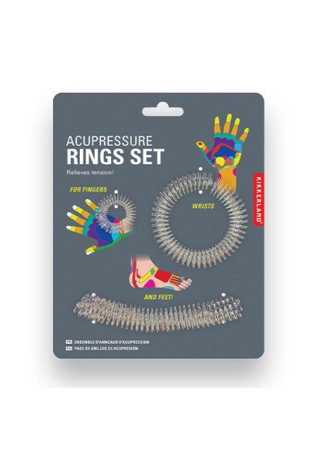 Juego de 3 anillos de masaje de acupresión de diferentes tamaños para usar en la muñeca, el dedo y el pie. Dirígete a los puntos de presión para eliminar el estrés y la ansiedad.