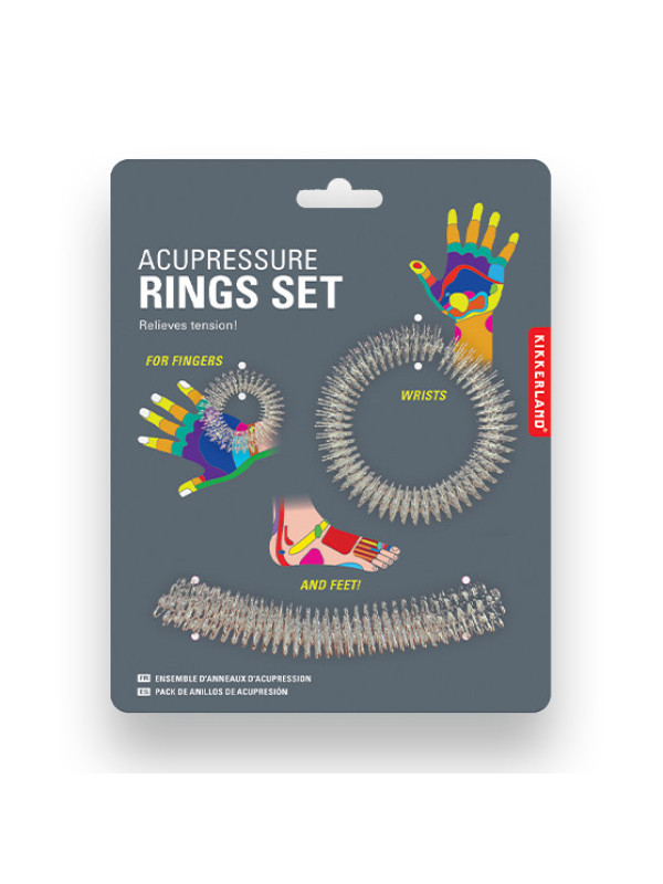 Juego de 3 anillos de masaje de acupresión de diferentes tamaños para usar en la muñeca, el dedo y el pie. Dirígete a los puntos de presión para eliminar el estrés y la ansiedad.