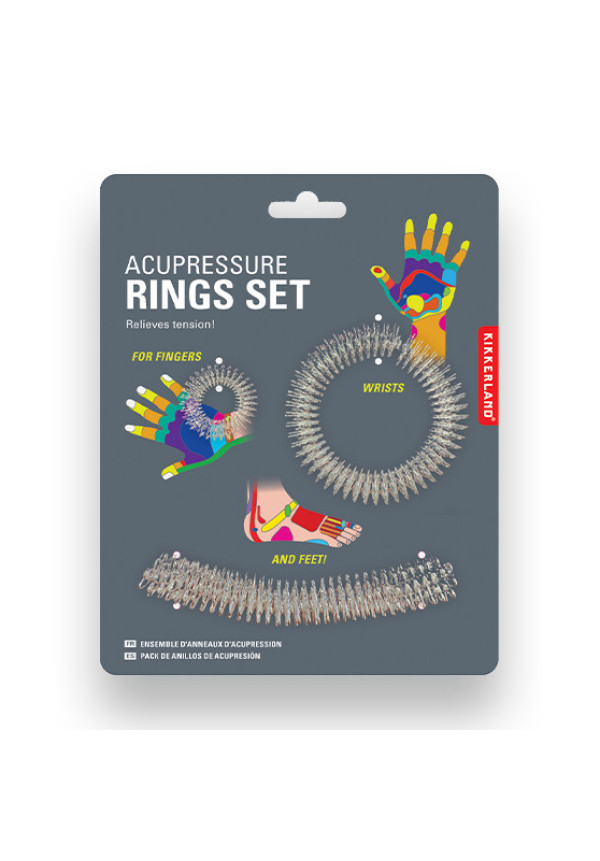 Juego de 3 anillos de masaje de acupresión de diferentes tamaños para usar en la muñeca, el dedo y el pie. Dirígete a los puntos de presión para eliminar el estrés y la ansiedad.