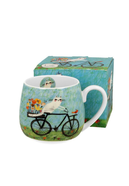 MUG PORCELANA ANCHO CAT BICI, 430ML