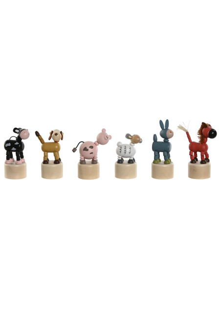 JUGUETE MADERA 9X10X5,5 ANIMALES 6 SURT.