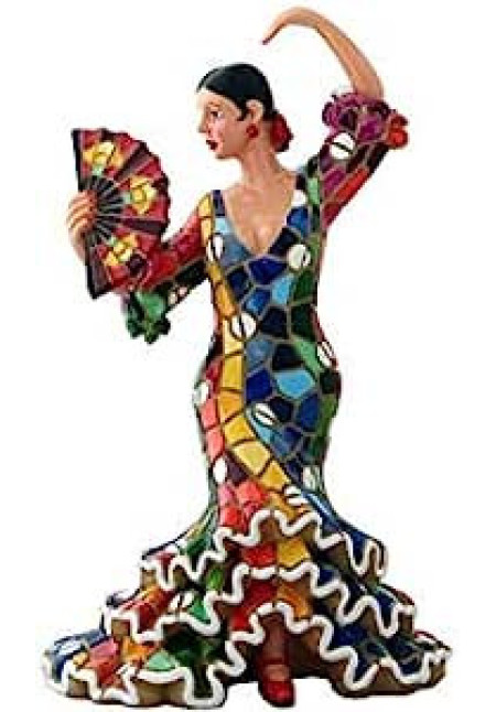 Figura Flamenca de mosaico hecha de resina.  