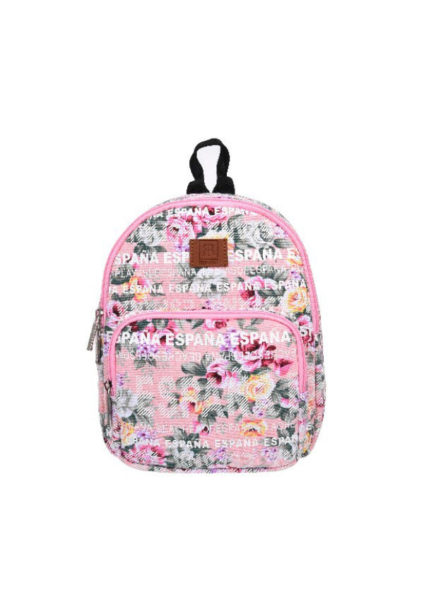 Mochila peq. Madrid rosas-blanco