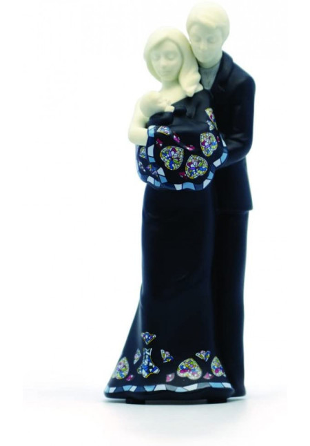 Figura decorativa original de la marca Nadal, Familia, hecha de resina multicolor Figura decorativa original de la marca Nadal, Familia, hecha de resina multicolor