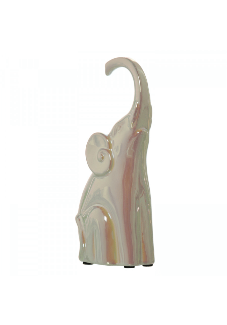 Figura Elefante Cerámica Nácarada 9,5x7,5x21cm Figura Elefante Cerámica Nácarada 9,5x7,5x21cm