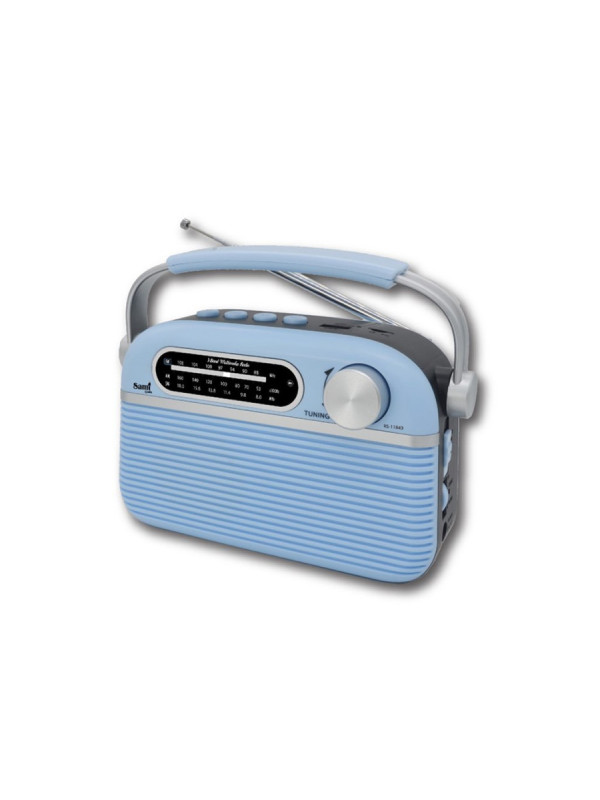 RADIO VINTAGE 60s AZUL DIAL ANALOG. AM/FM/SW/BT US