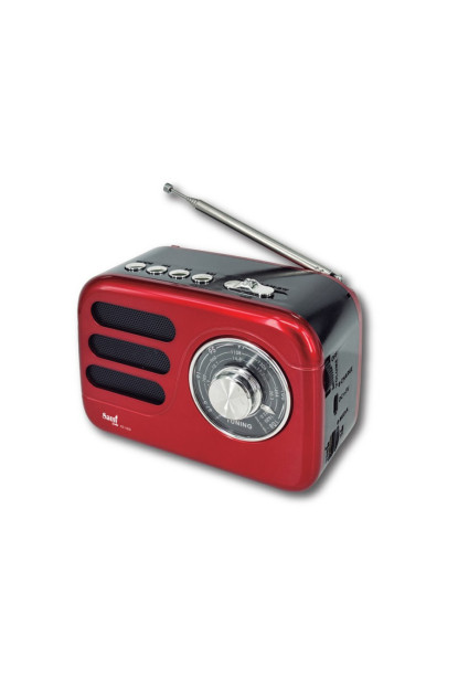RADIO VINTAGE 60S PÑA ROJA DIAL ANALOG. AM/FM/SW/B