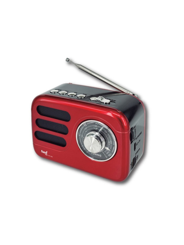 RADIO VINTAGE 60S PÑA ROJA DIAL ANALOG. AM/FM/SW/B