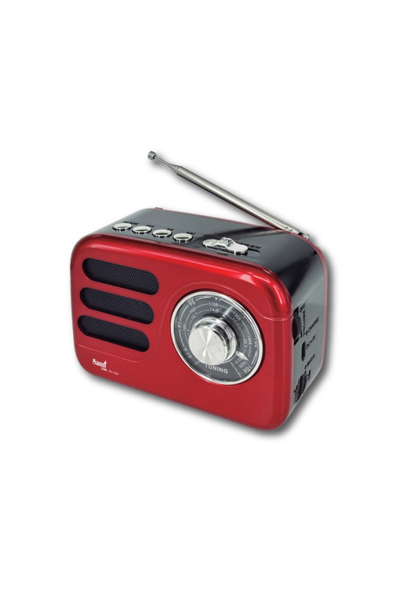 RADIO VINTAGE 60S PÑA ROJA DIAL ANALOG. AM/FM/SW/B