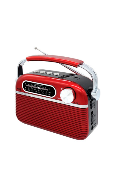 RADIO VINTAGE 60s ROJA DIAL ANALOG. AM/FM/SW/BT US