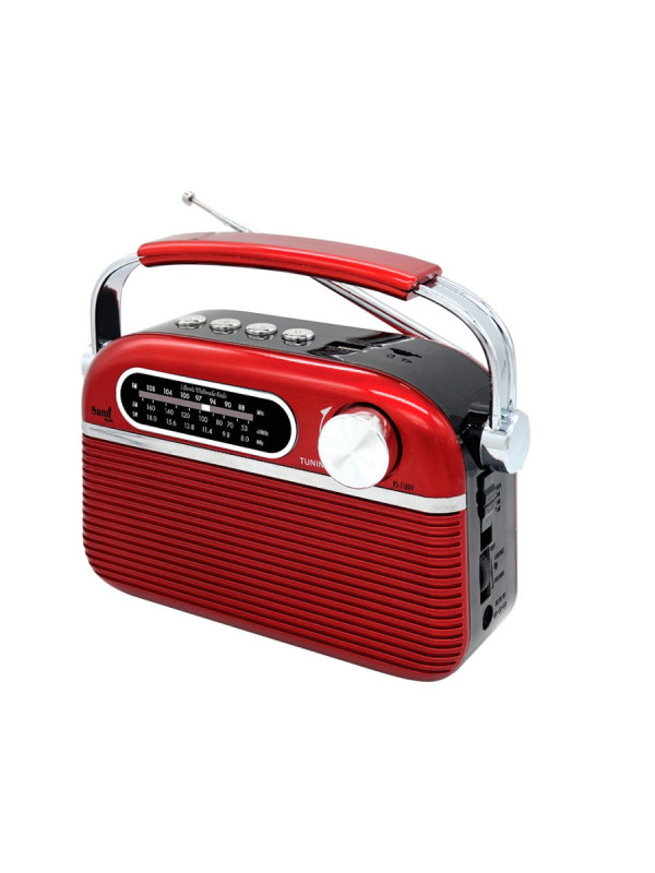 RADIO VINTAGE 60s ROJA DIAL ANALOG. AM/FM/SW/BT US