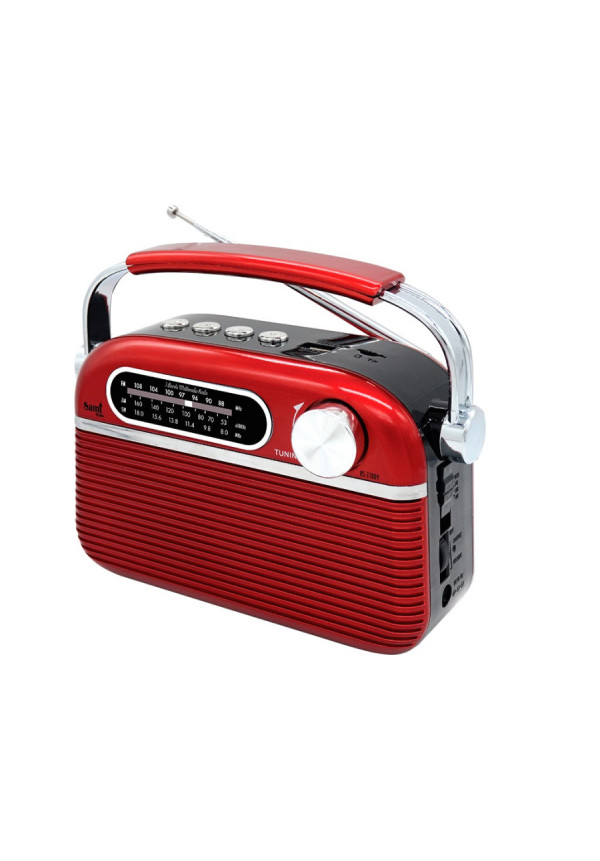 RADIO VINTAGE 60s ROJA DIAL ANALOG. AM/FM/SW/BT US