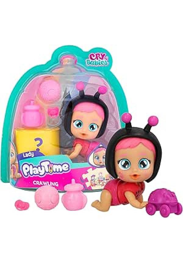 Bebés Llorones Playtime Day Care Crawling Lady, Mini Muñecas, con 5+ Accesorios, Gatea Y Llora Lágrimas De Verdad, con una Revelación Mágica, Juguete para Niños de 4 a 6 Años