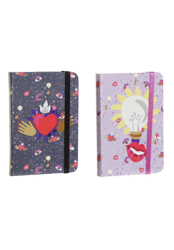 LIBRETA CARTON PAPEL 9,5X1,5X14 80H, 2 SURT.