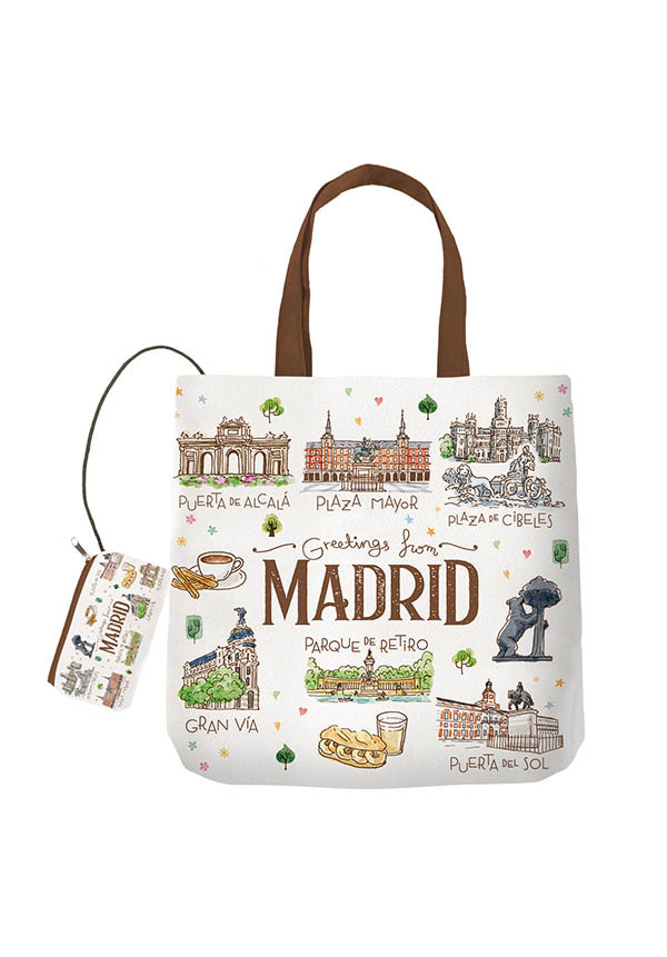 BOLSA PLEGABLE MADRID ACUARELA (MADRID)