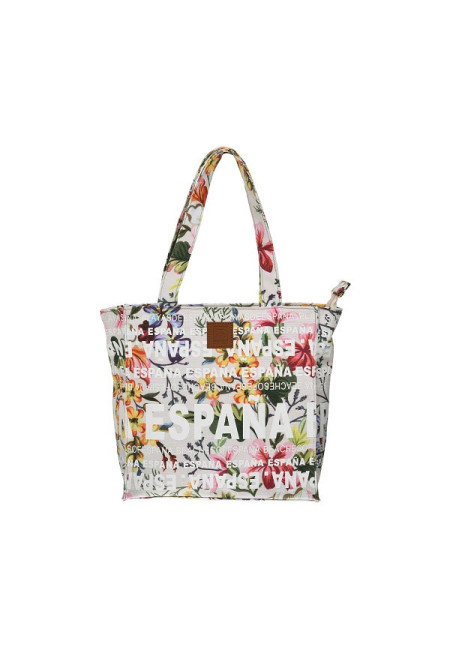 Bolso 25x25 España flores blanco