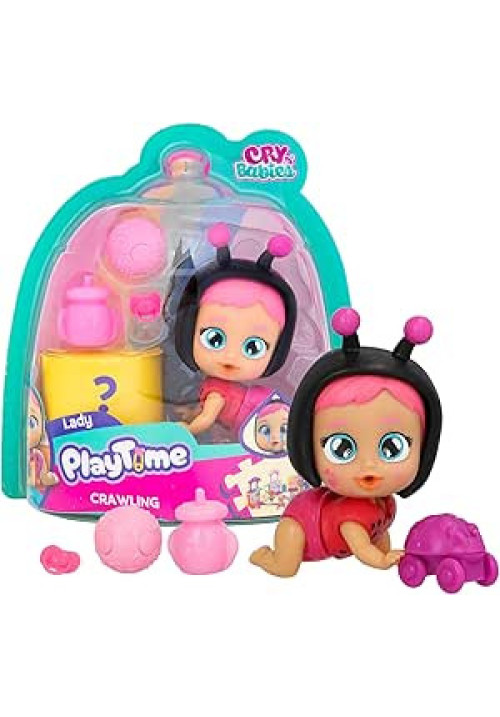 Bebés Llorones Playtime Day Care Crawling Lady, Mini Muñecas, con 5+ Accesorios, Gatea Y Llora Lágrimas De Verdad, con una Revelación Mágica, Juguete para Niños de 4 a 6 Años
