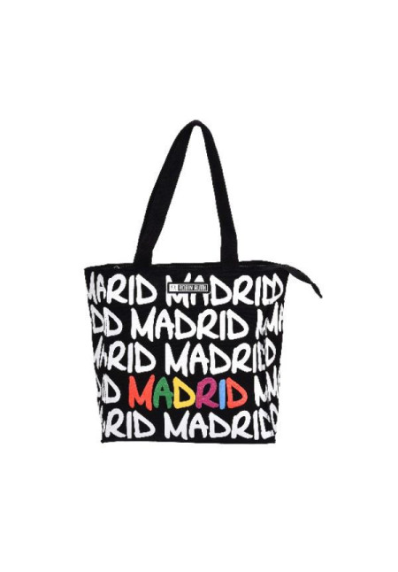 Bolso 25x25 Madrid negro-blanco letras mc