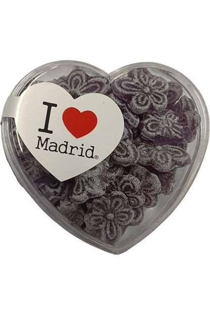 Caramelos Violeta. I LOVE MADRID caja con forma de corazón 70gramos \r\n\r\n