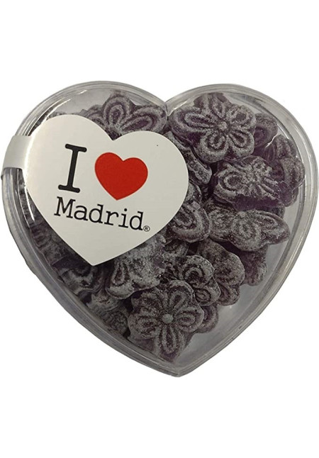 Caramelos Violeta. I LOVE MADRID caja con forma de corazón 70gramos \r\n\r\n